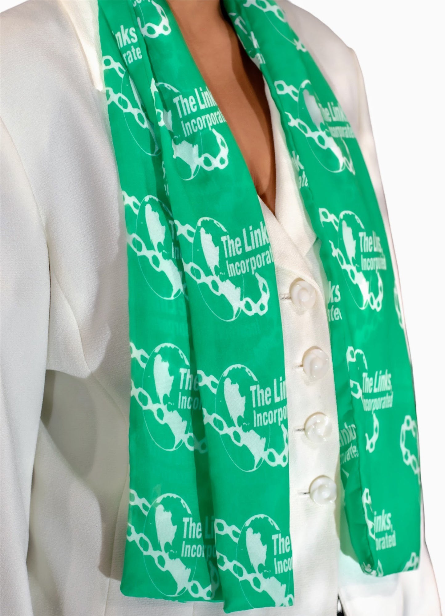 The Links Paraphernalia - Chiffon Scarf 48in x 8in - Green
