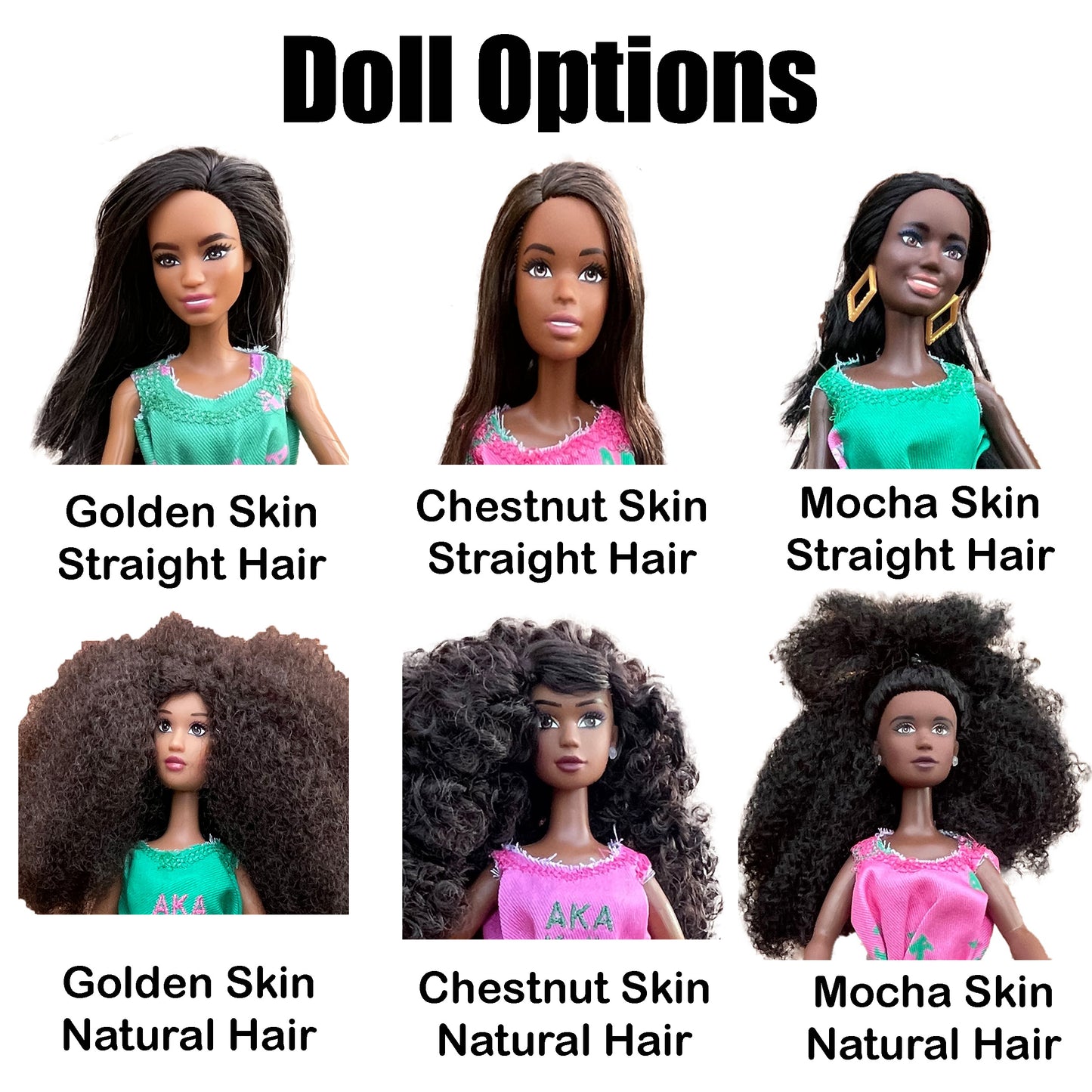 Alpha Kappa Alpha Sorority Barbie w/ Doll Stand_Personalized Dress (12in. Tall)
