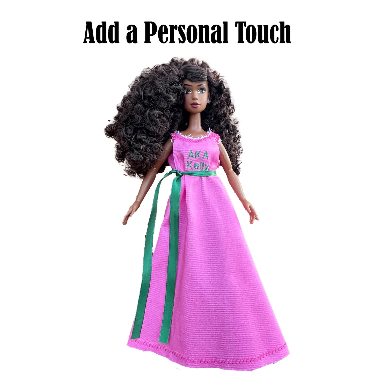 Alpha Kappa Alpha Sorority Barbie w/ Doll Stand_Personalized Pink (12in. Tall)
