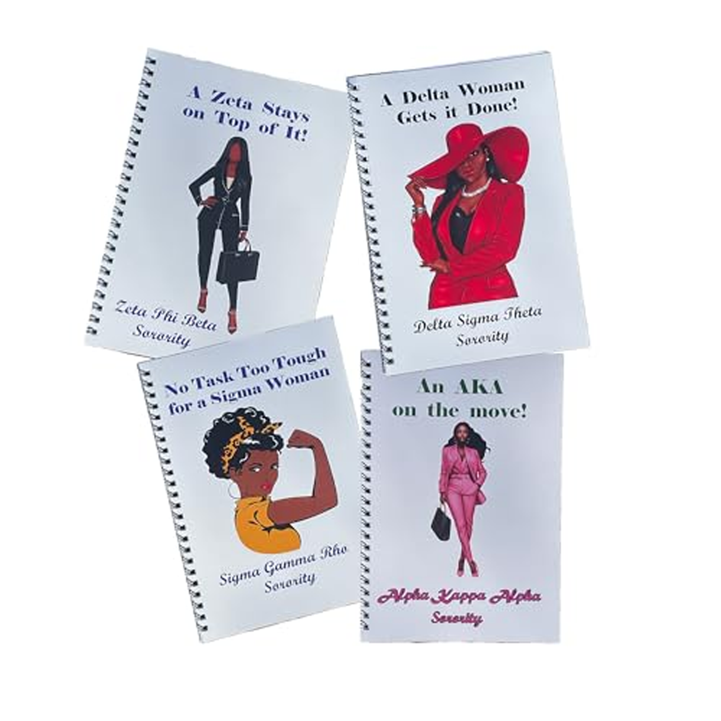 AKA Sorority Pen & Mini-Spiral Notebook Set (8.5inx5.5in)