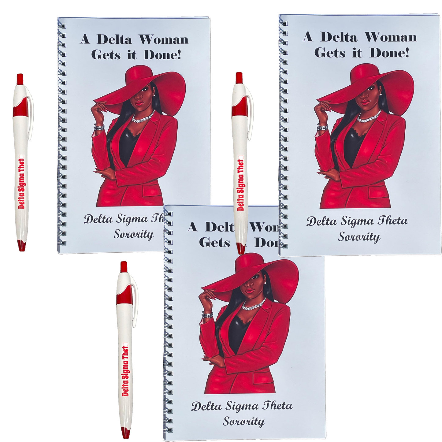 Delta Sorority Pen & Mini-Spiral Notebook Set (8.5inx5.5in)
