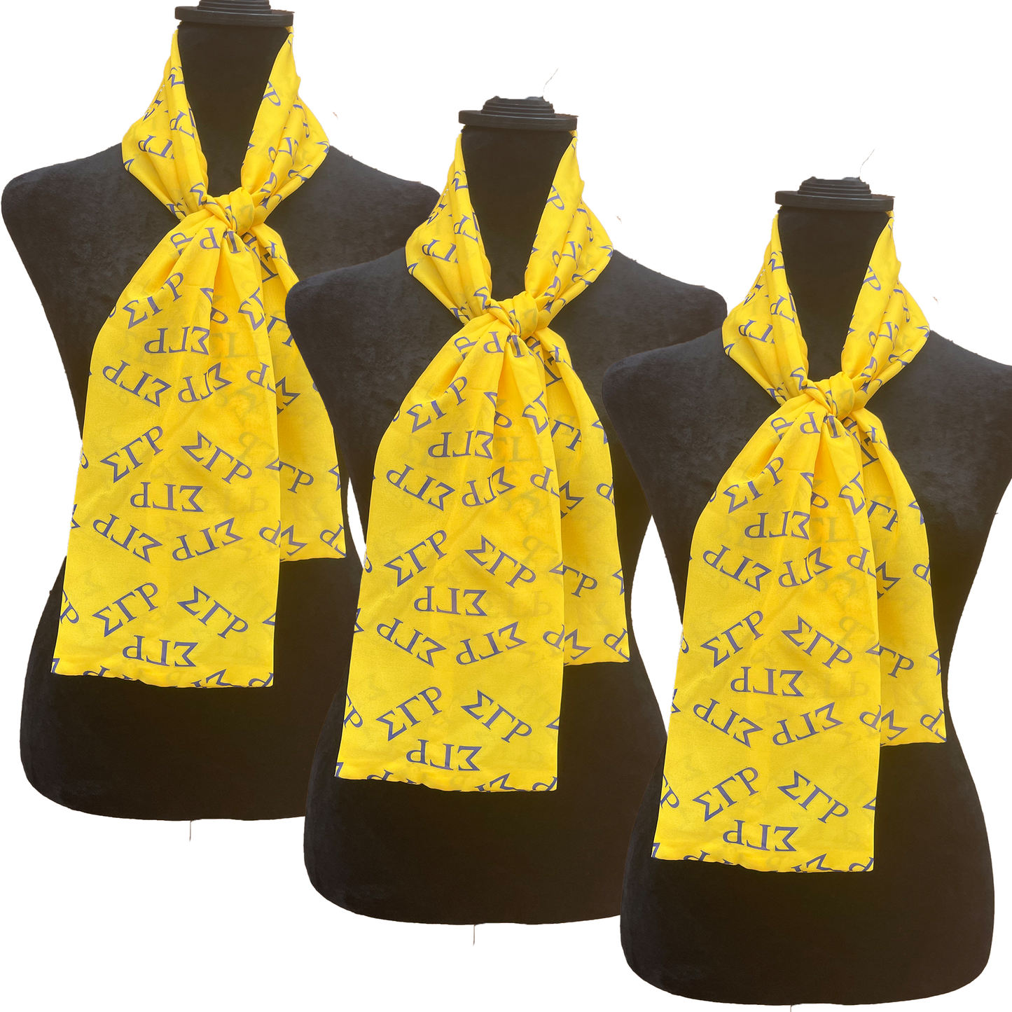 Sigma Gamma Rho Sorority Necktie Lightweight Chiffon 48in x 8in - Gold