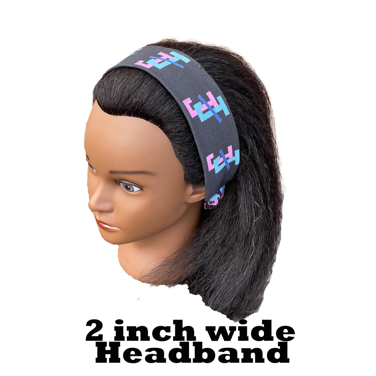 Jack and Jill of America Pink Blue Headband of Stretchy Cotton Material