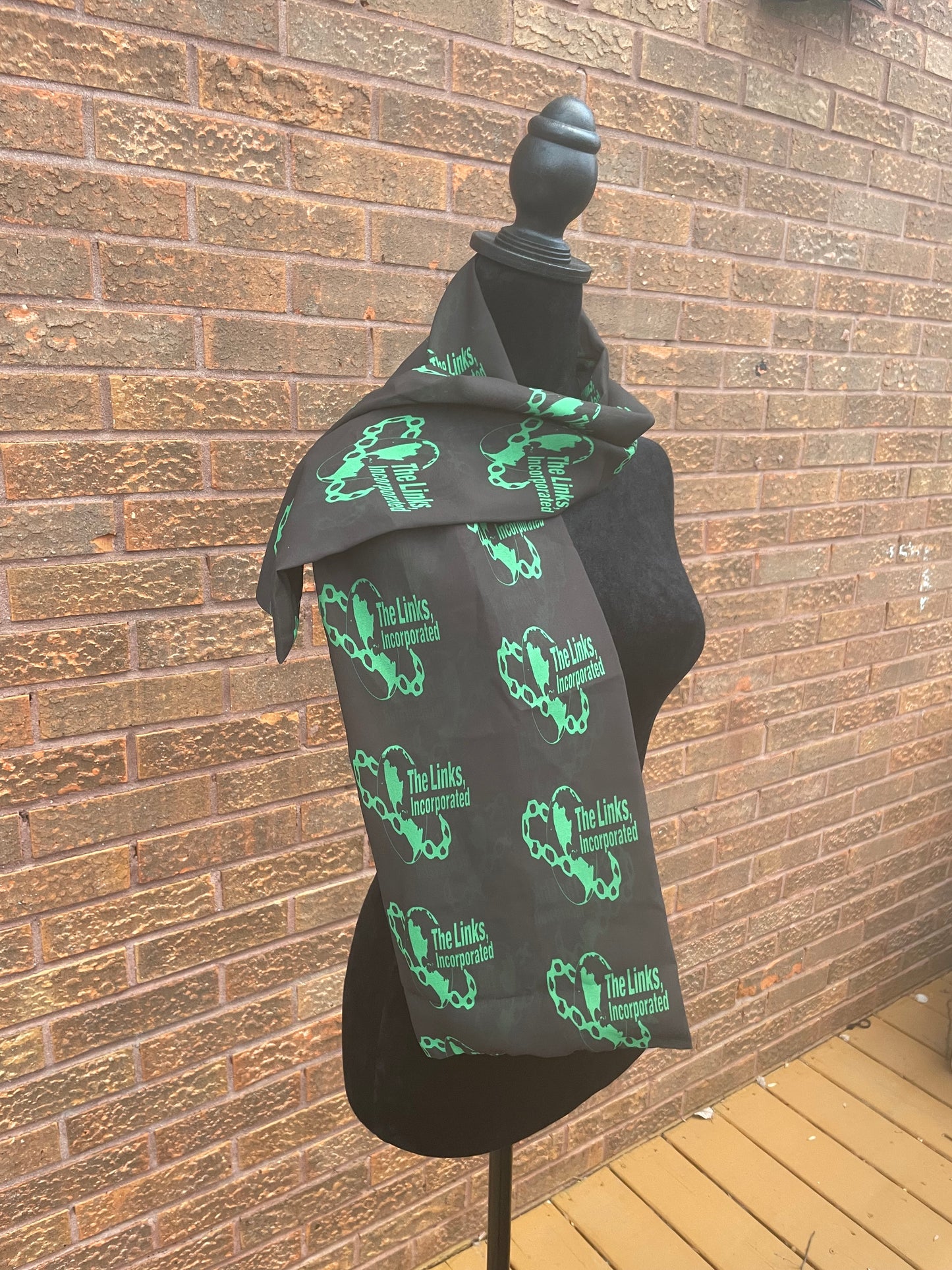 The Links Necktie Lightweight Chiffon 48in x 8in - Black