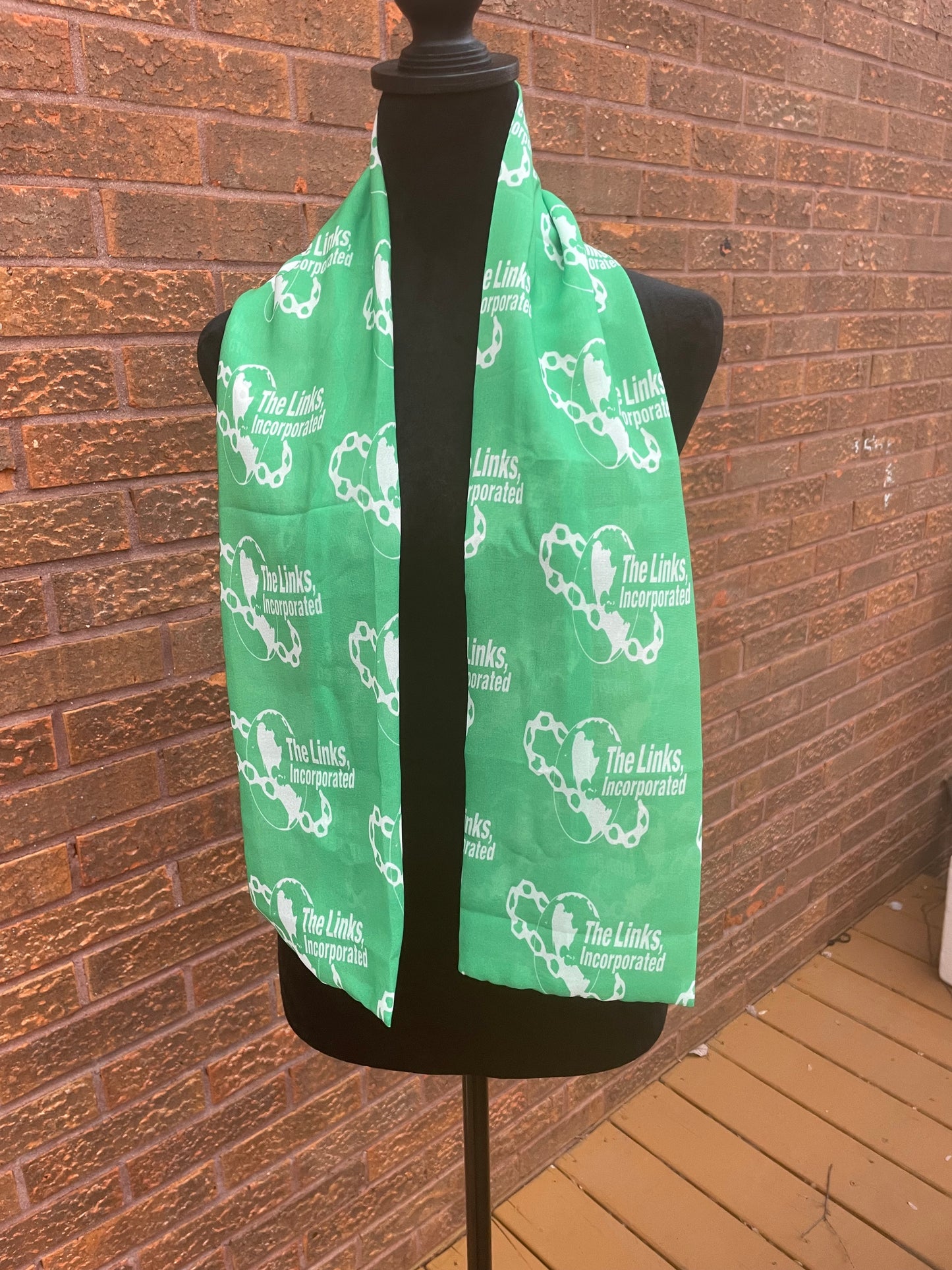 The Links Paraphernalia - Chiffon Scarf 48in x 8in - Green
