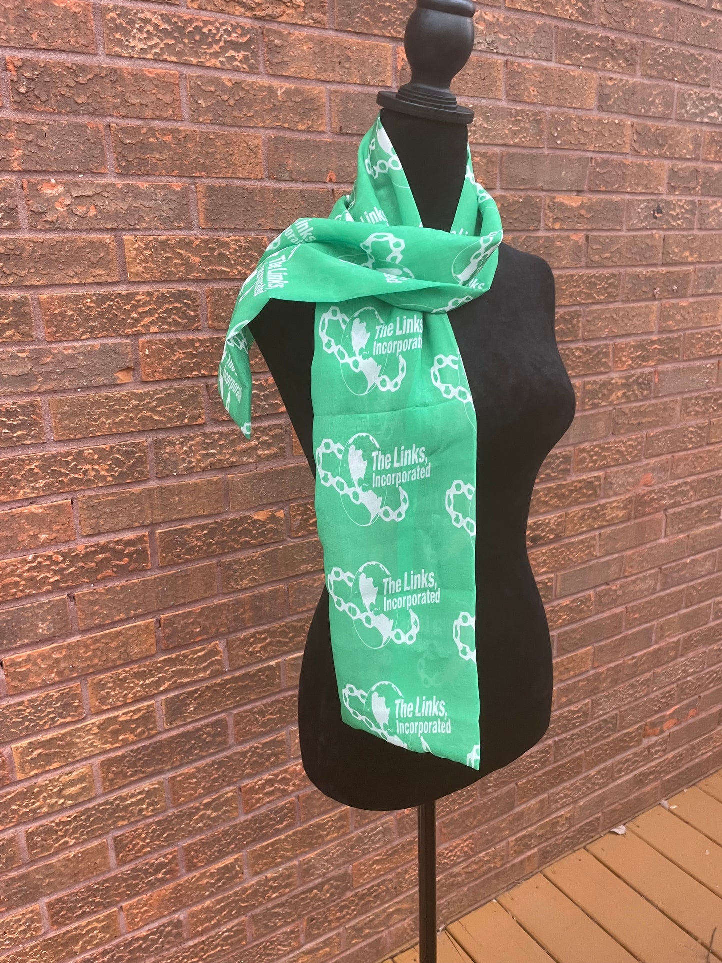 The Links Paraphernalia - Chiffon Scarf 48in x 8in - Green