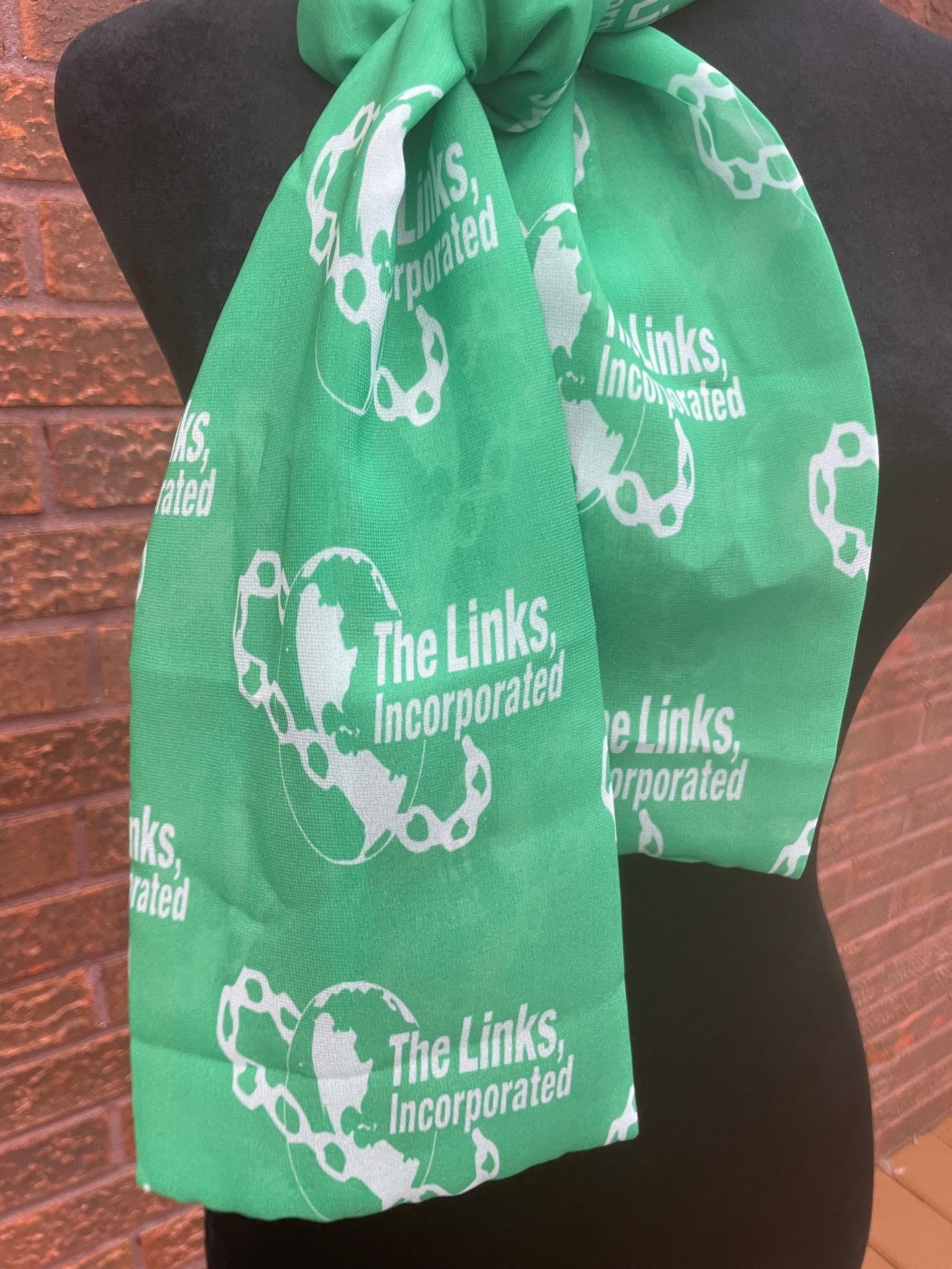 The Links Paraphernalia - Chiffon Scarf 48in x 8in - Green