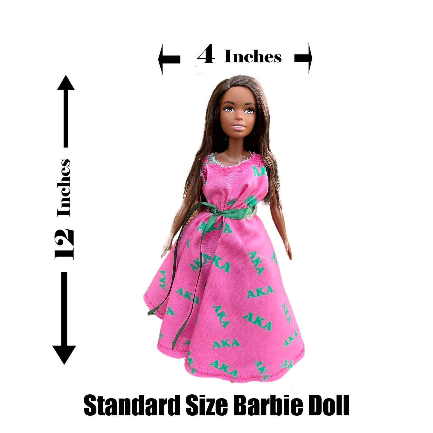 Alpha Kappa Alpha Sorority Barbie w/ Doll Stand_Personalized Green (12in. Tall)