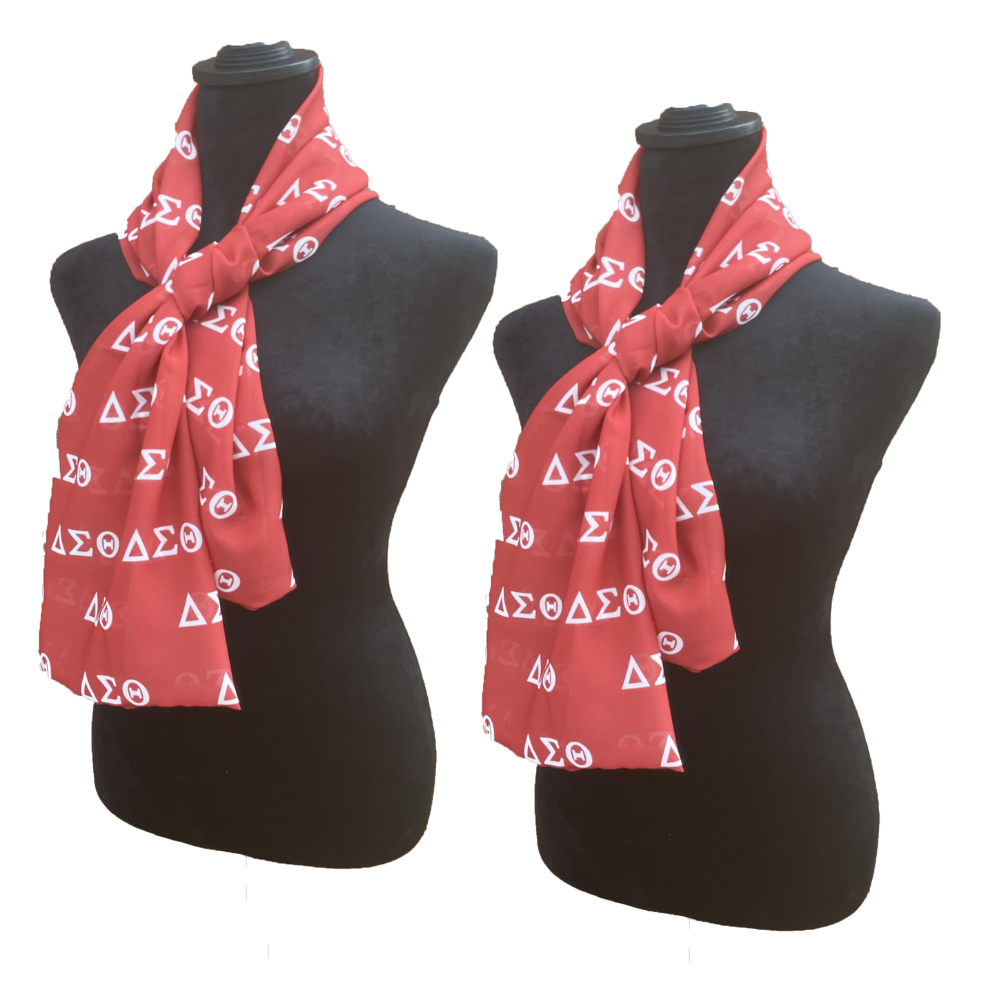 Delta Sigma Theta Sorority Necktie Lightweight Chiffon 48in x 8in - Greek Letters