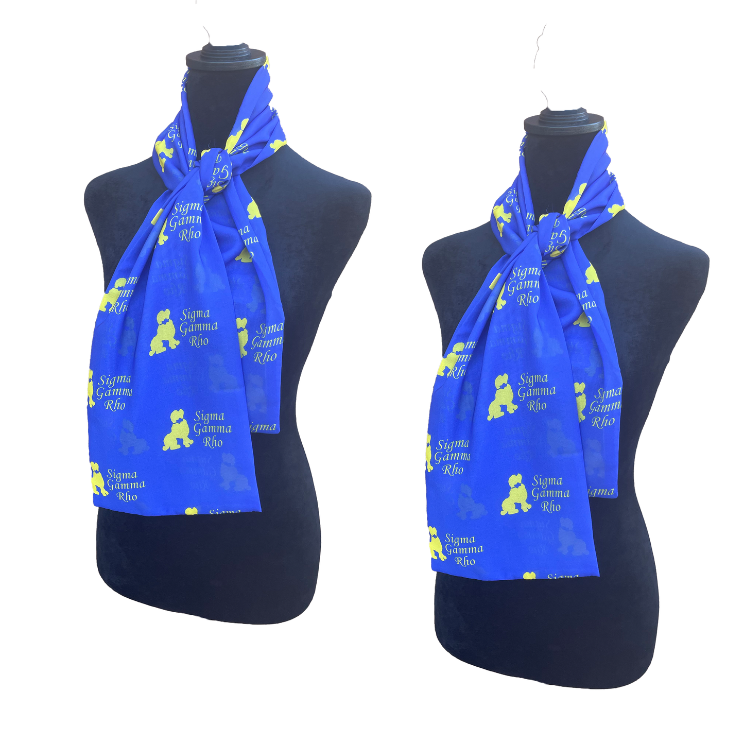 Sigma Gamma Rho Sorority Necktie Lightweight Chiffon 48in x 8in - Blue