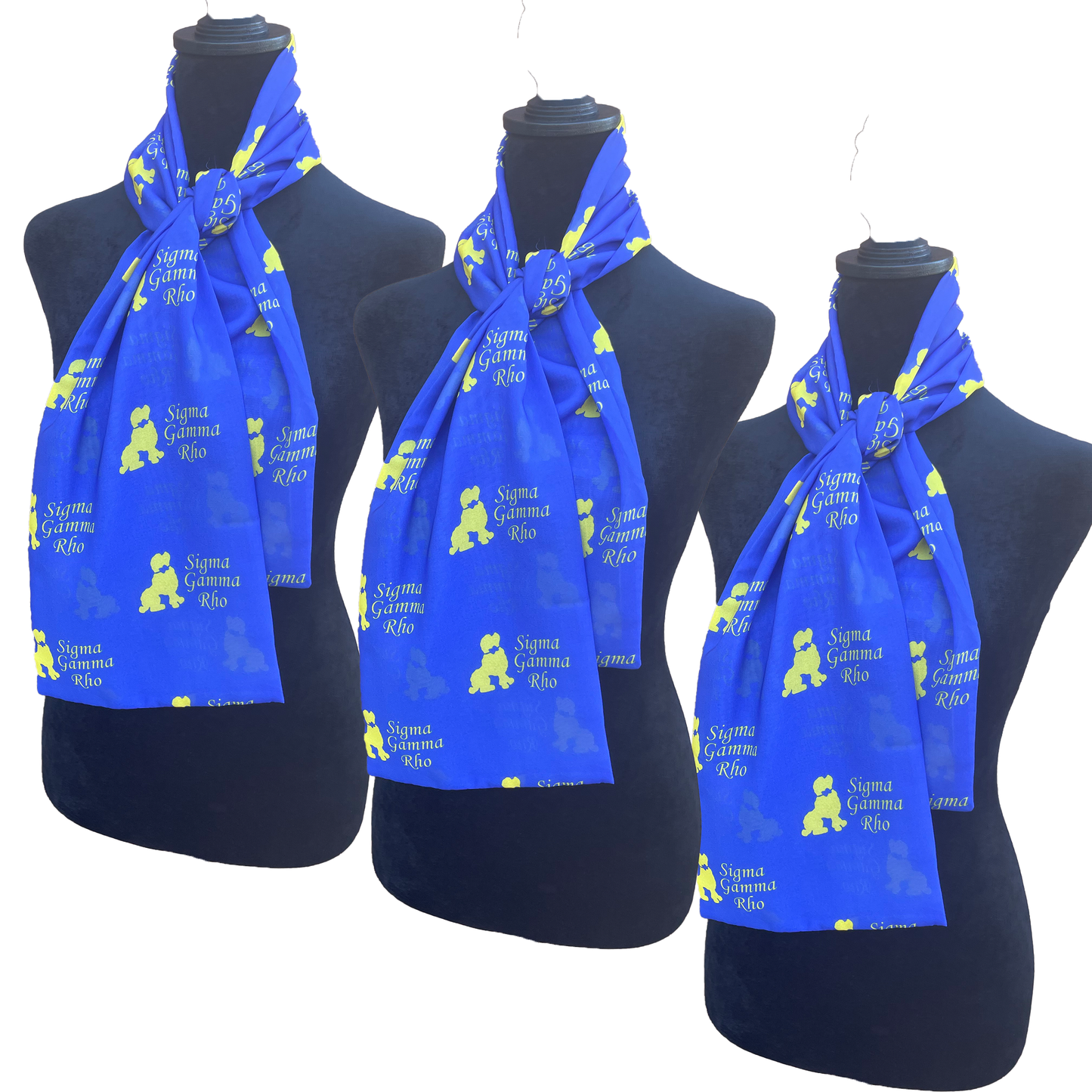 Sigma Gamma Rho Sorority Necktie Lightweight Chiffon 48in x 8in - Blue