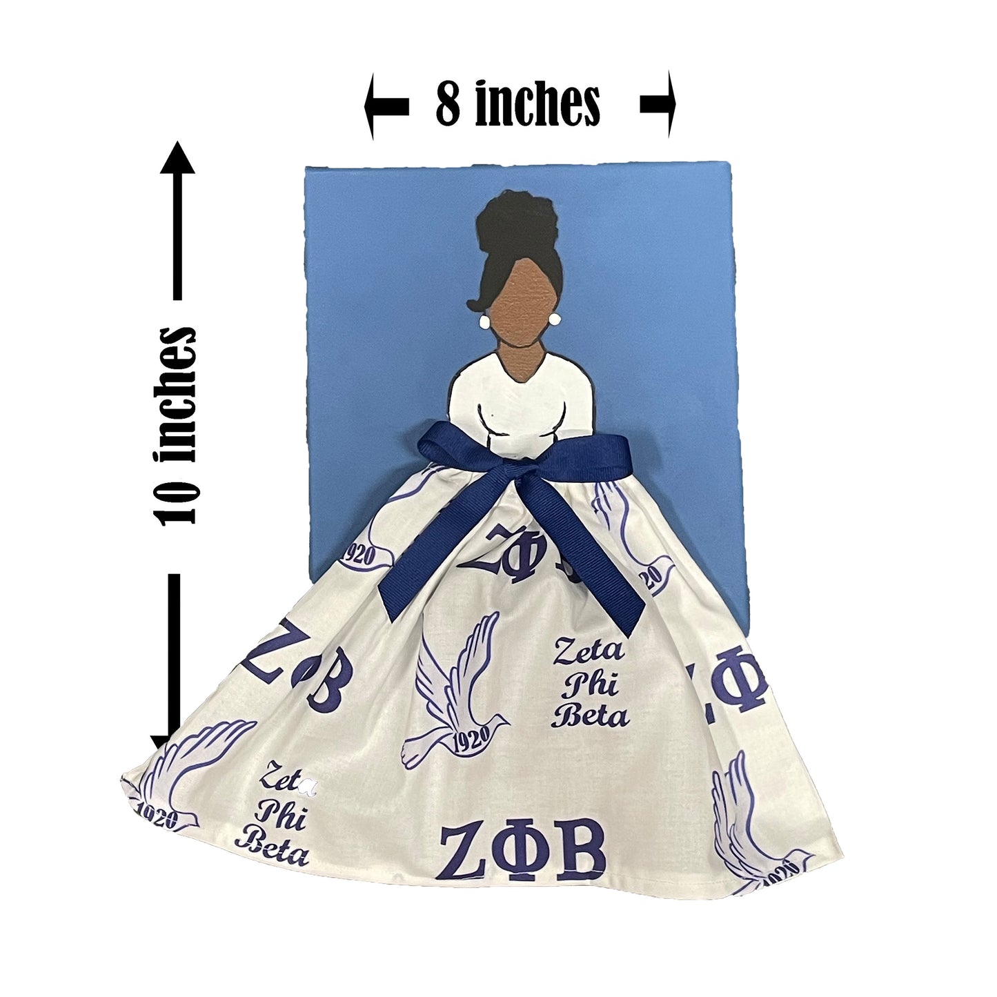 Zeta Phi Beta Doll Artwork Painting (8in x 10in)