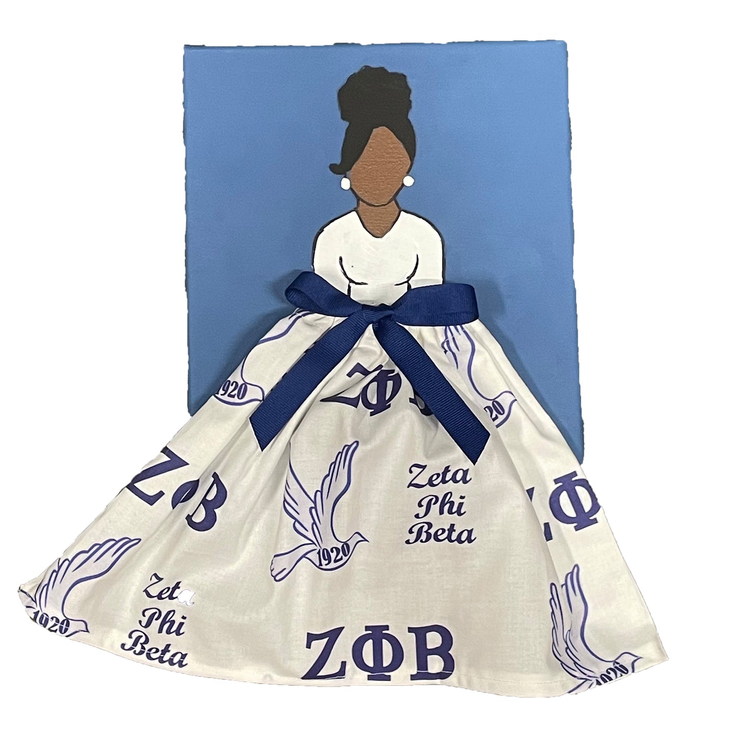 Zeta Phi Beta Doll Artwork Painting (8in x 10in)