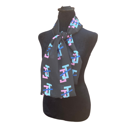 Jack and Jill of America Necktie Lightweight Chiffon 48in x 8in - Black