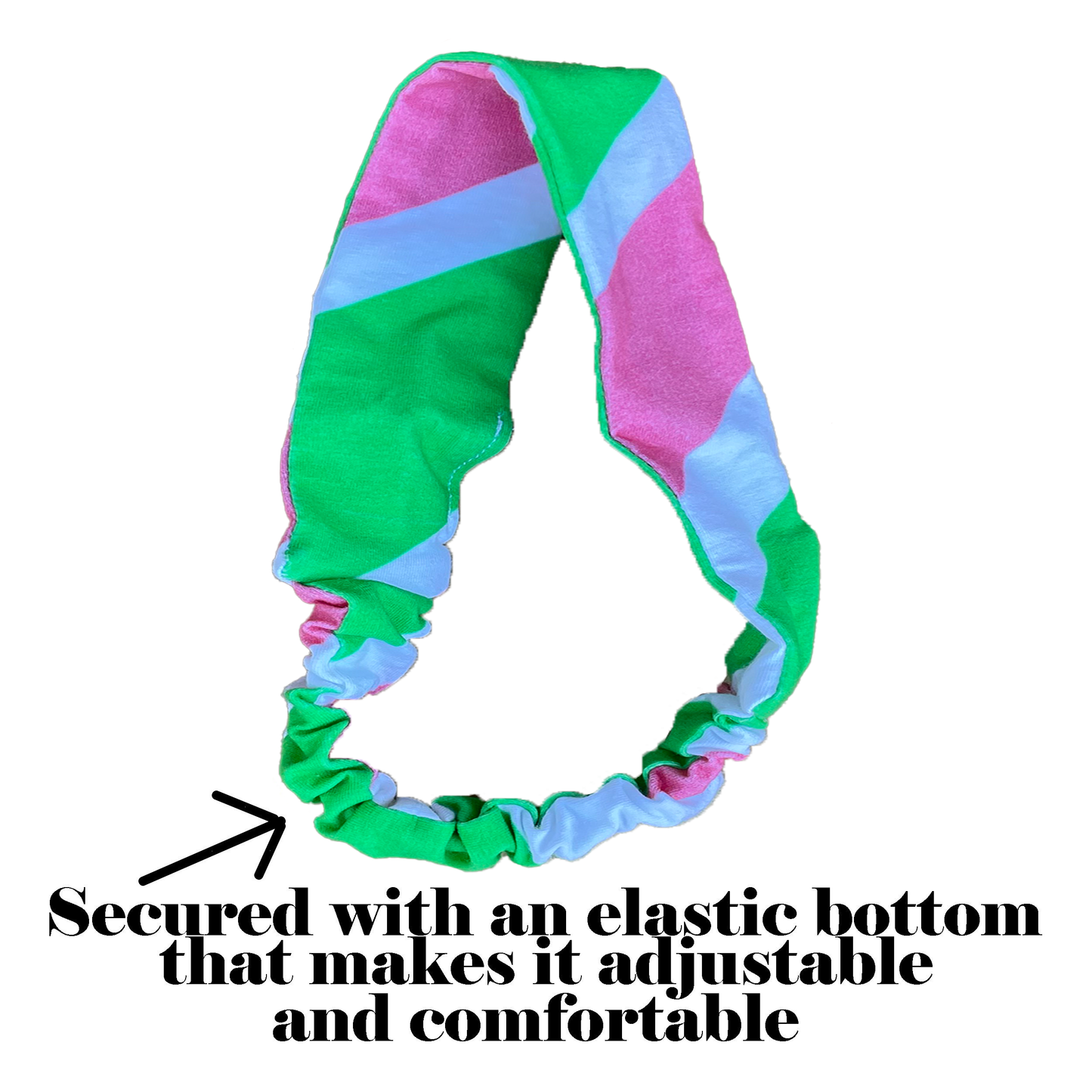 Pink & Green Headband loved by members of Alpha Kappa Alpha Sorority_2in wide