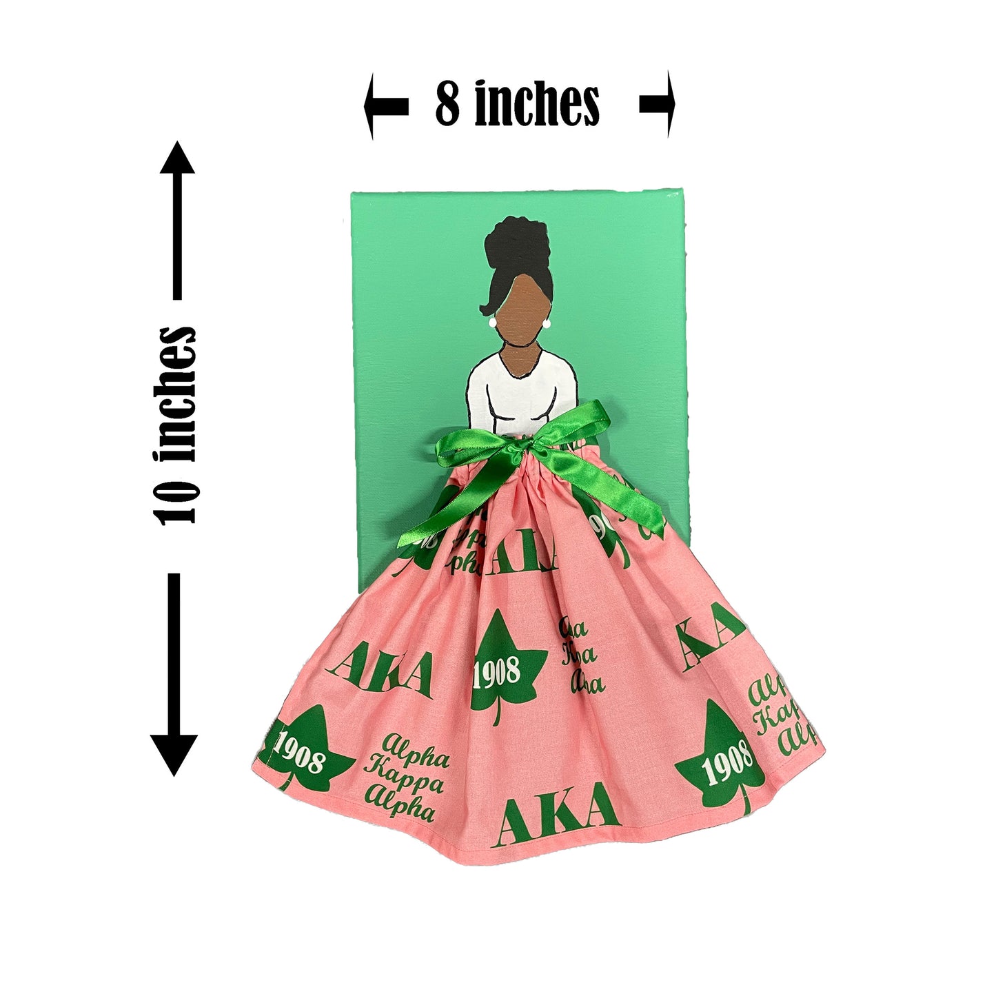 Alpha Kappa Alpha Sorority Doll Artwork Painting (8in x 10in)