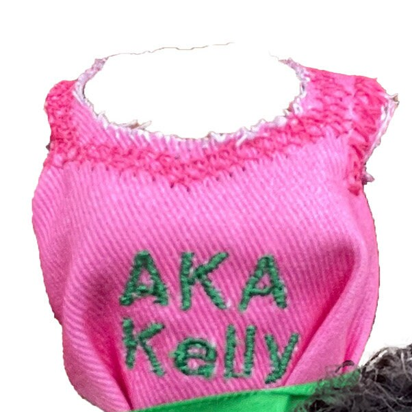 Alpha Kappa Alpha Sorority Barbie w/ Doll Stand_Personalized Dress (12in. Tall)