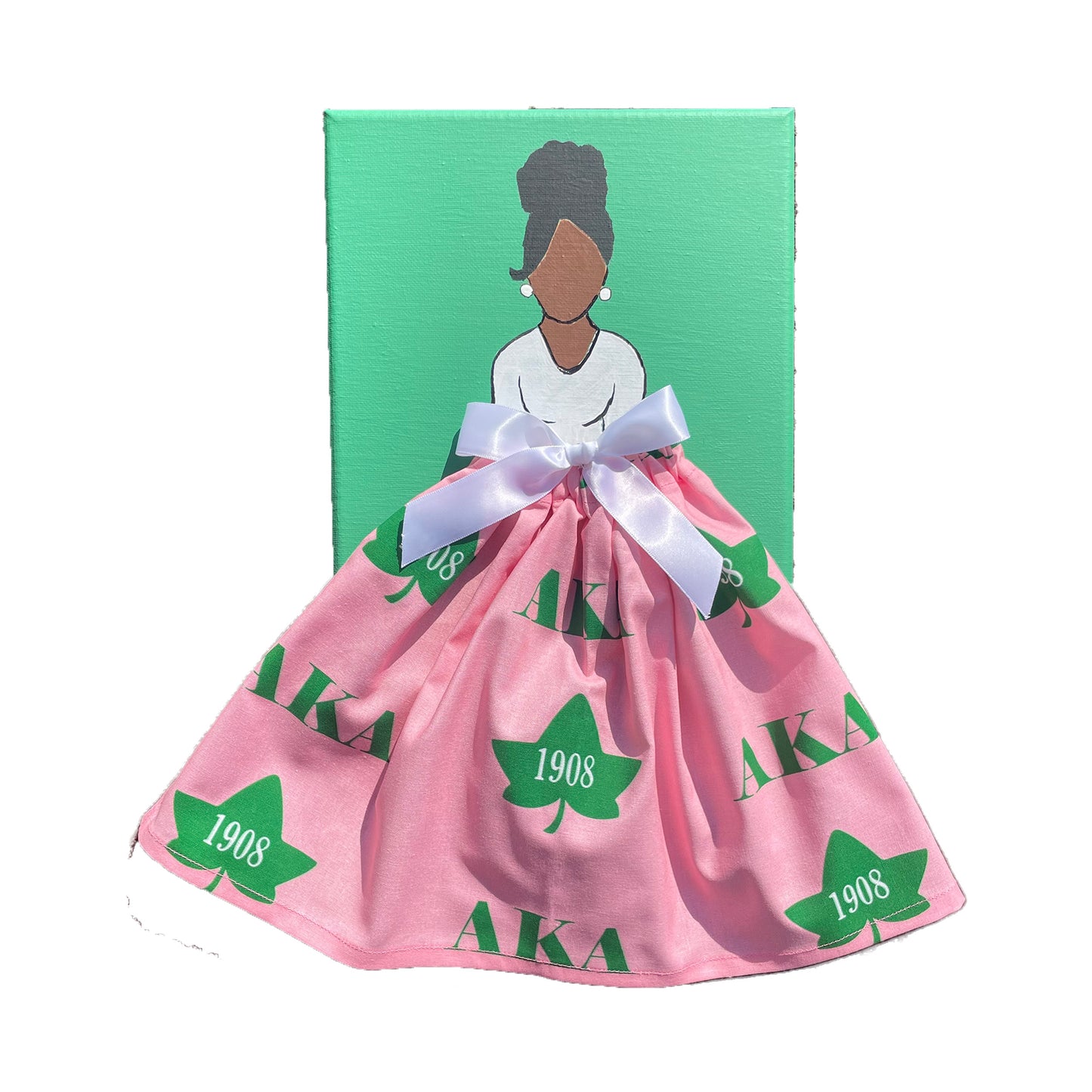 Alpha Kappa Alpha Sorority Doll Artwork Painting (8in x 10in)