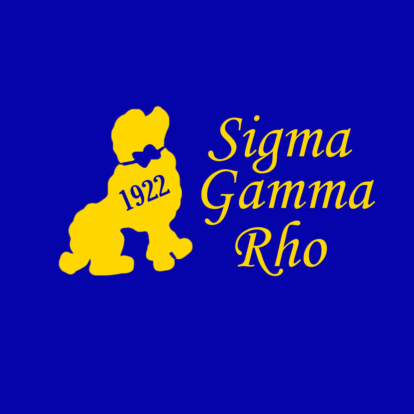 Sigma Gamma Rho Sorority Blue and Gold Scarf Lightweight Chiffon 48in x 8in - Blue