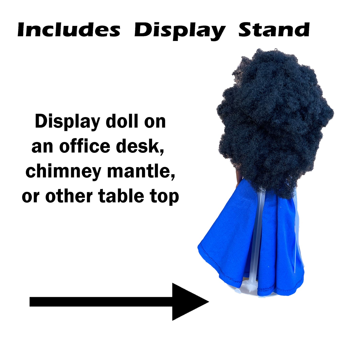 Zeta Phi Beta Sorority Barbie with Doll Stand for Tabletop Decor_Personalized Dress