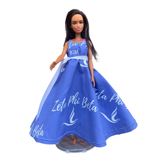 Zeta Phi Beta Sorority Barbie Doll_Personalized Dress (12in Tall)