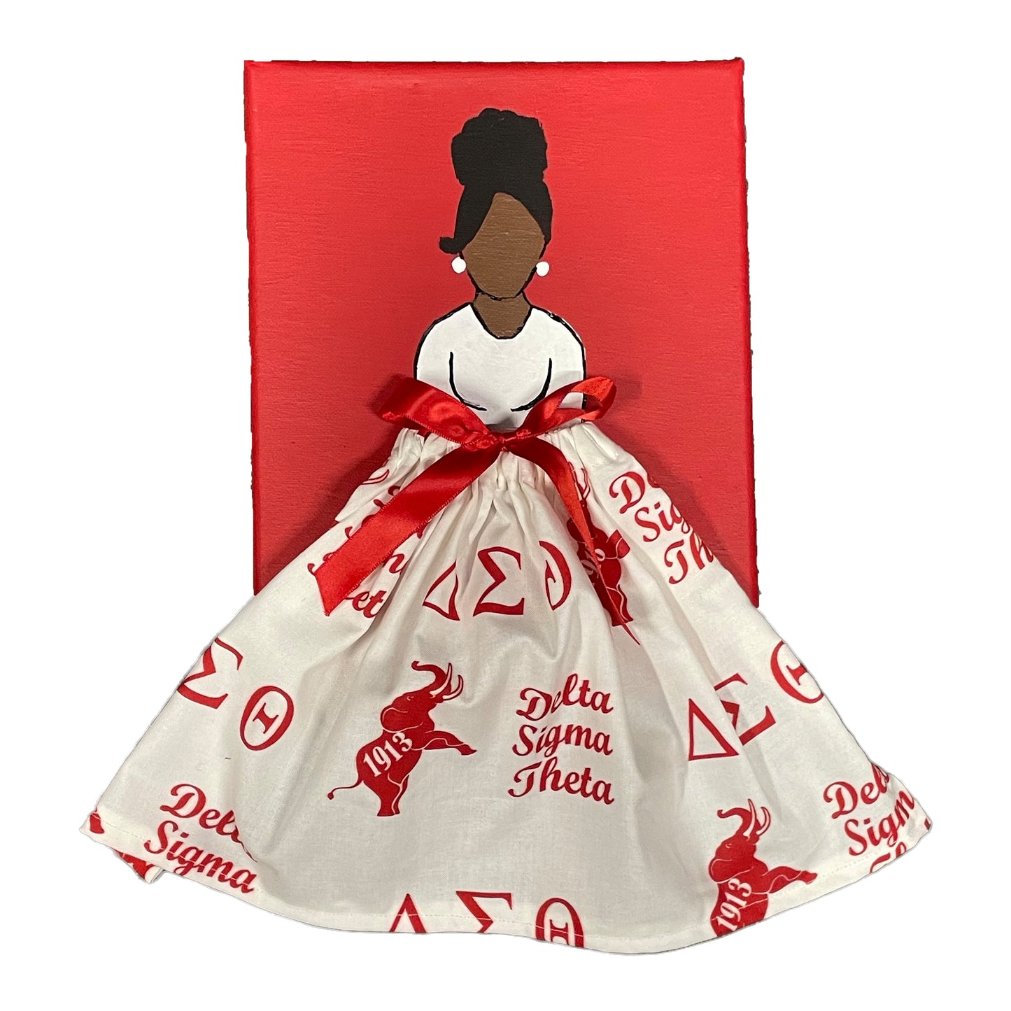 Delta Sigma Theta Sorority Doll Artwork Painting (8in x 10in)