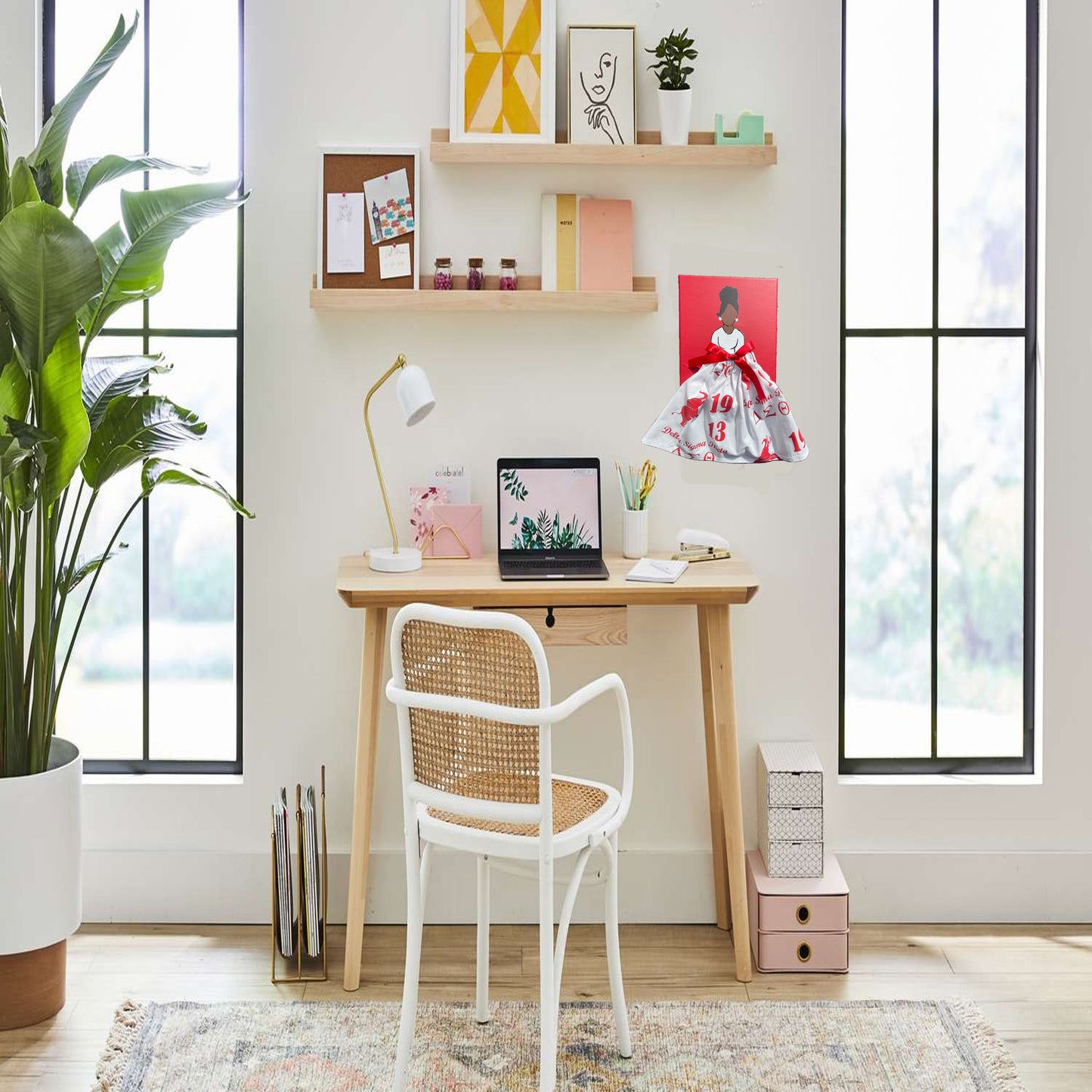 Delta Sigma Theta Sorority Doll Artwork Painting (8in x 10in)