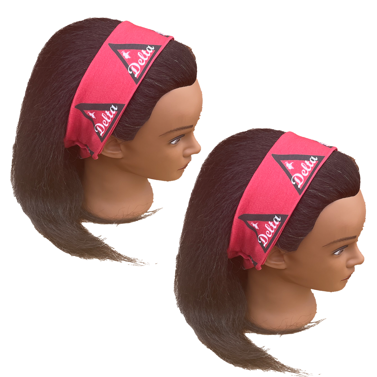 Delta Sigma Theta Sorority Red White Headband of Stretchy Cotton Material_3in wide