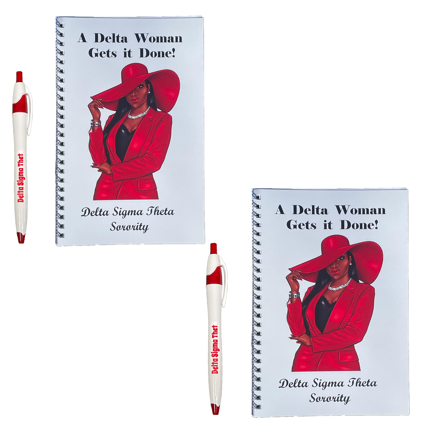 Delta Sorority Pen & Mini-Spiral Notebook Set (8.5inx5.5in)