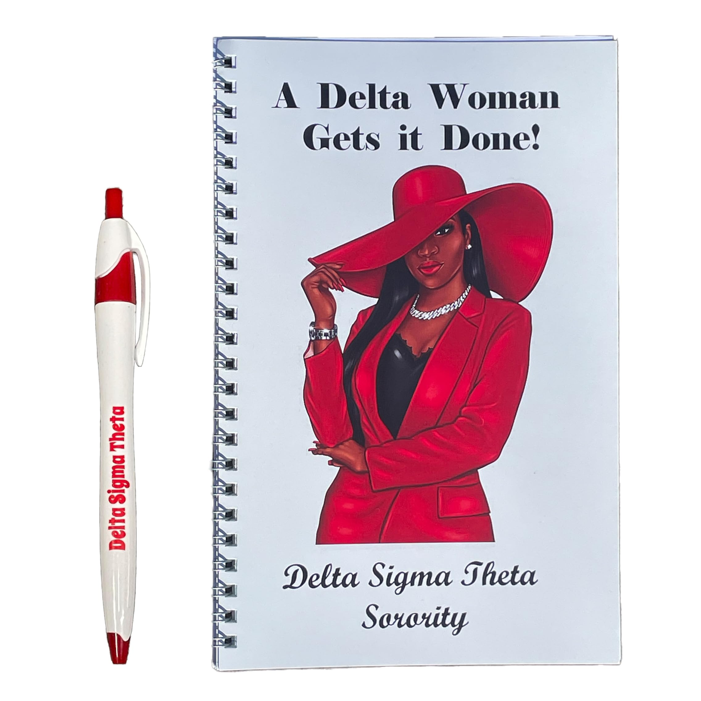Delta Sorority Pen & Mini-Spiral Notebook Set (8.5inx5.5in)