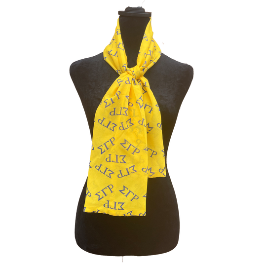 Sigma Gamma Rho Sorority Necktie Lightweight Chiffon 48in x 8in - Gold