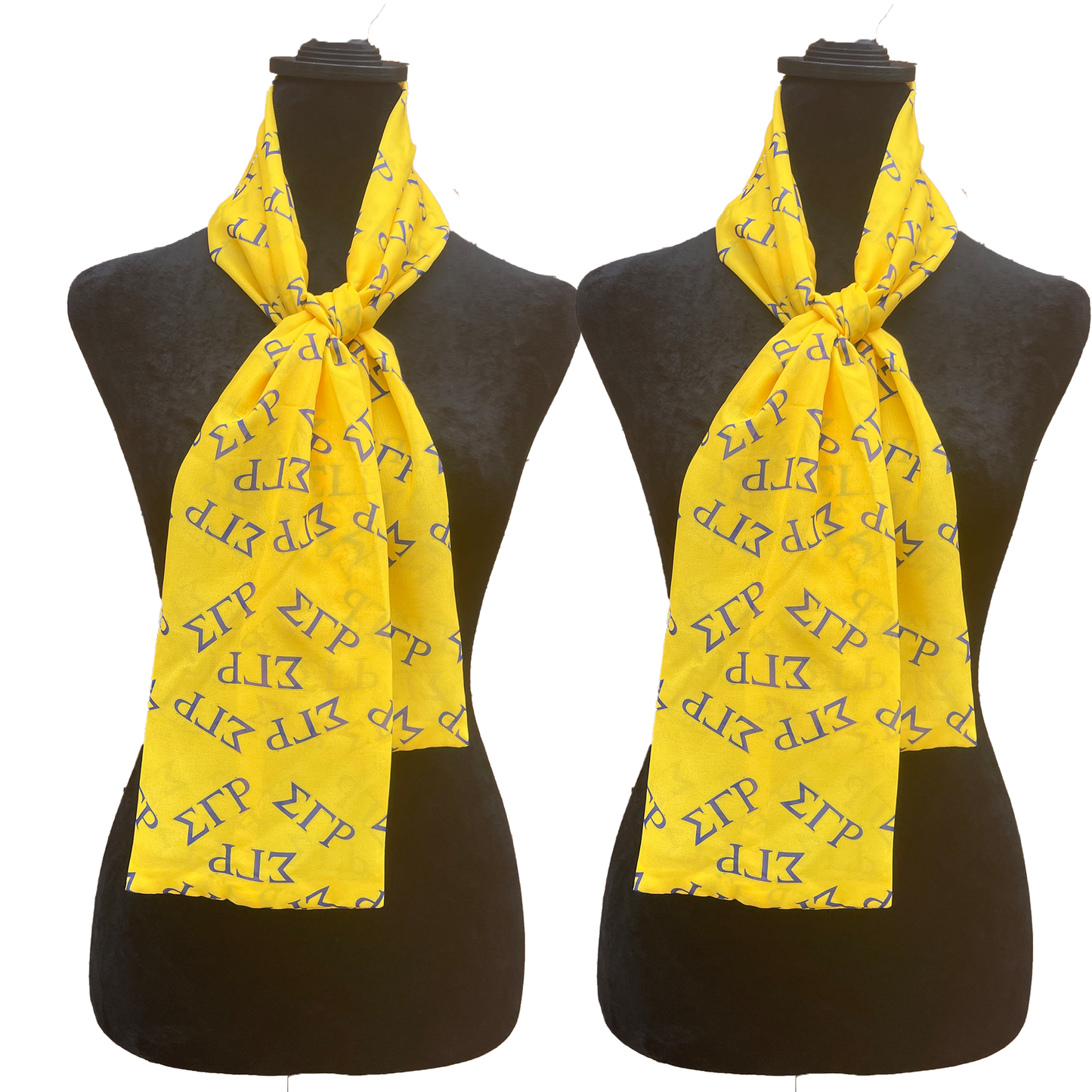Sigma Gamma Rho Sorority Necktie Lightweight Chiffon 48in x 8in - Gold