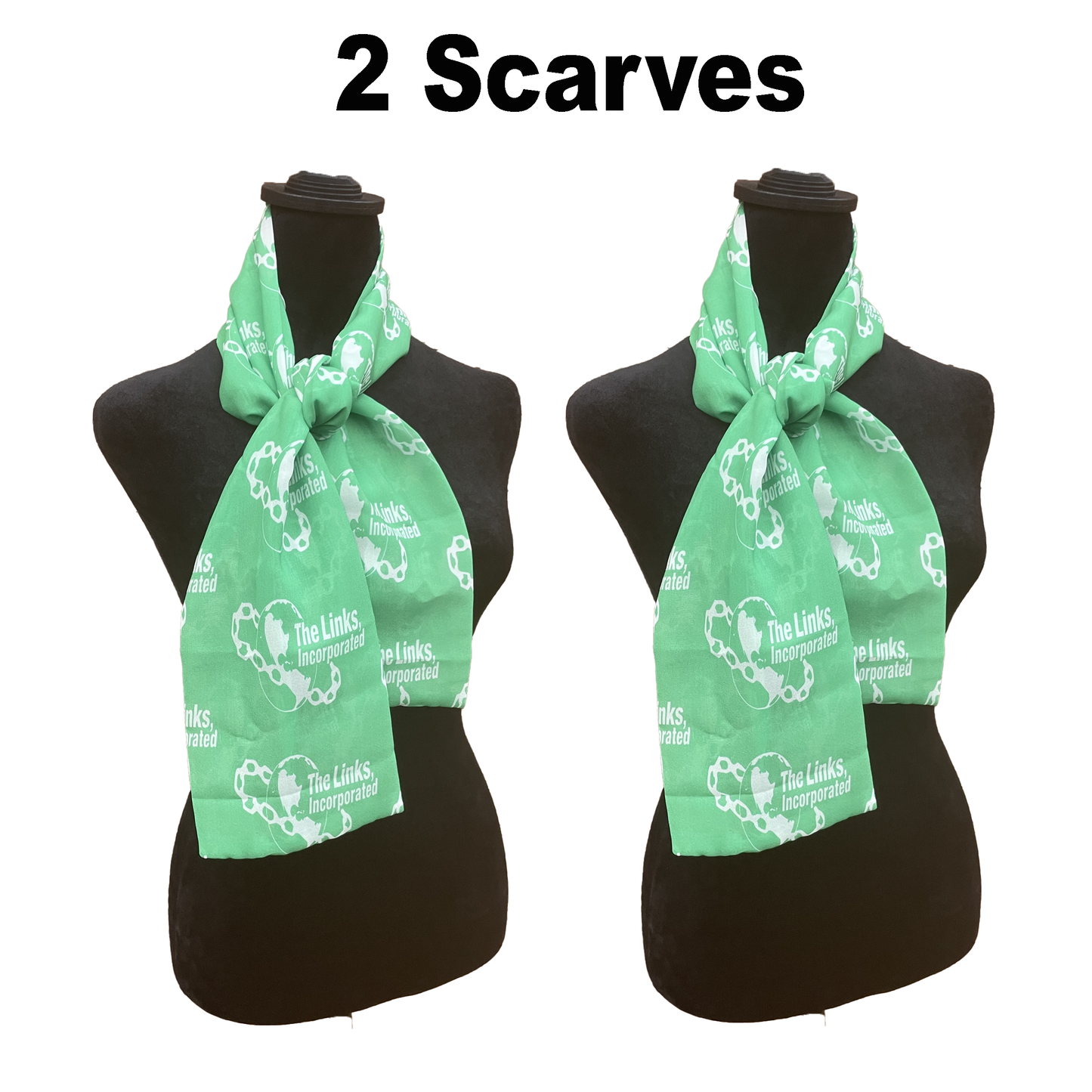 The Links Paraphernalia - Chiffon Scarf 48in x 8in - Green