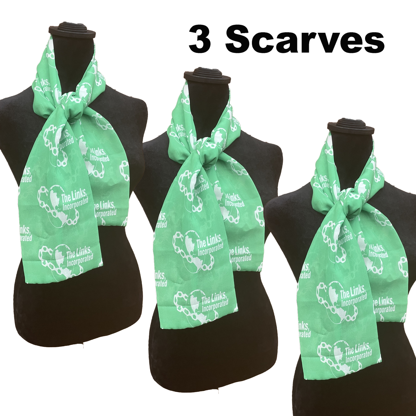 The Links Paraphernalia - Chiffon Scarf 48in x 8in - Green