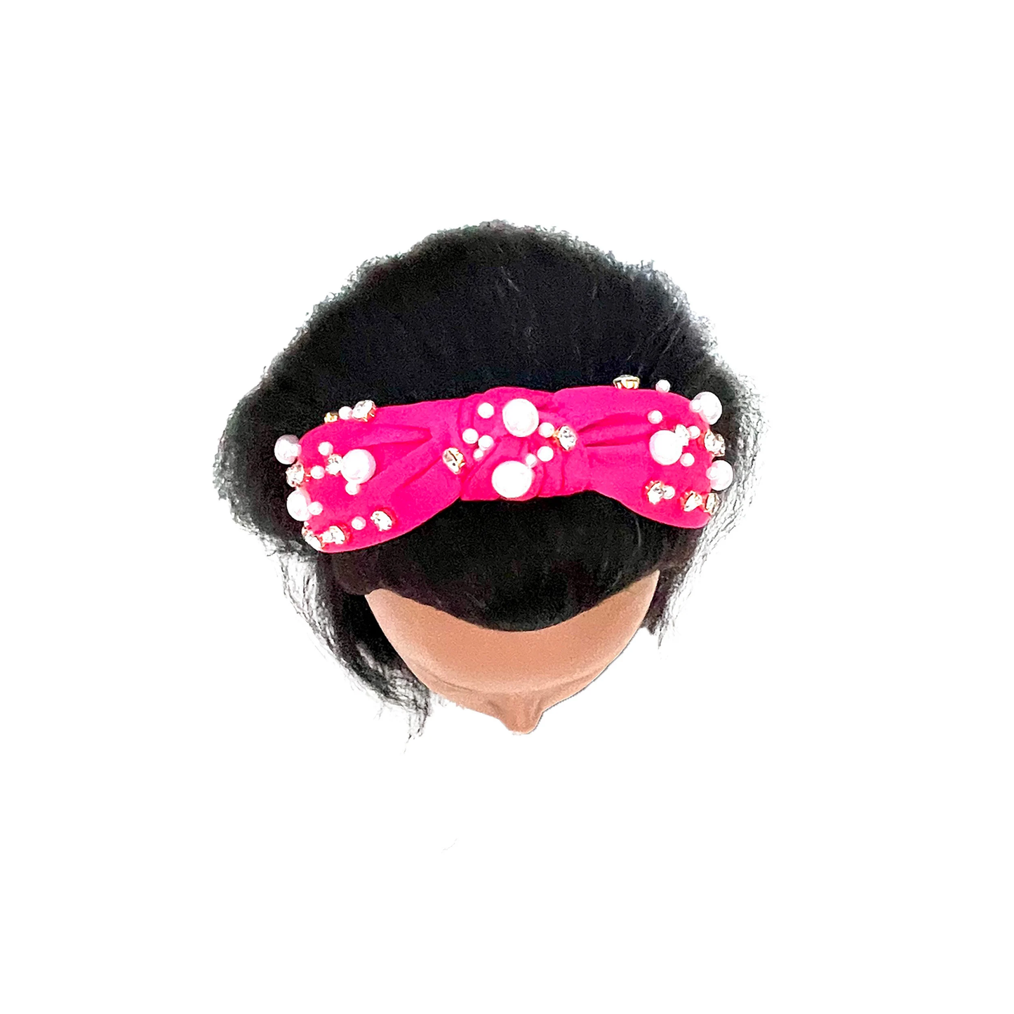 Hot Pink Pearl and Rhinestone Studded Headband