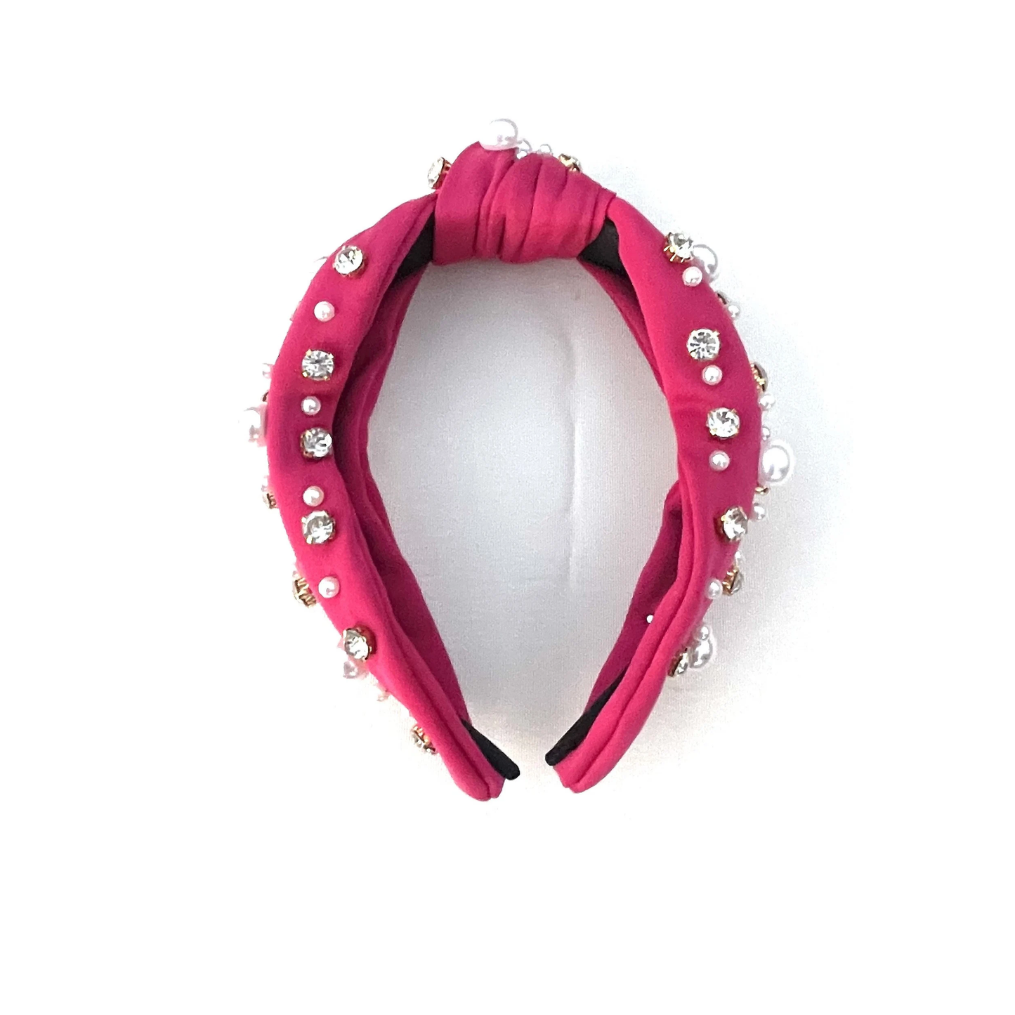 Hot Pink Pearl and Rhinestone Studded Headband
