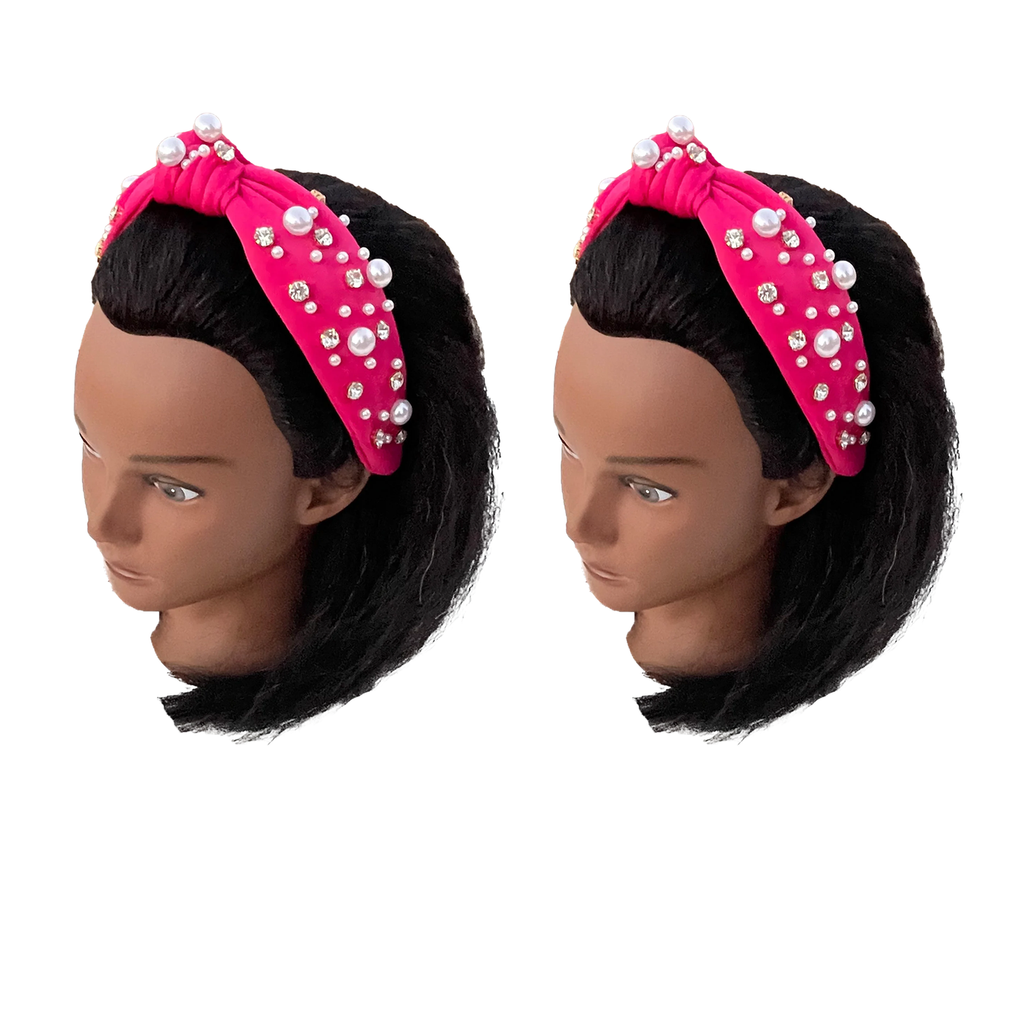 Hot Pink Pearl and Rhinestone Studded Headband