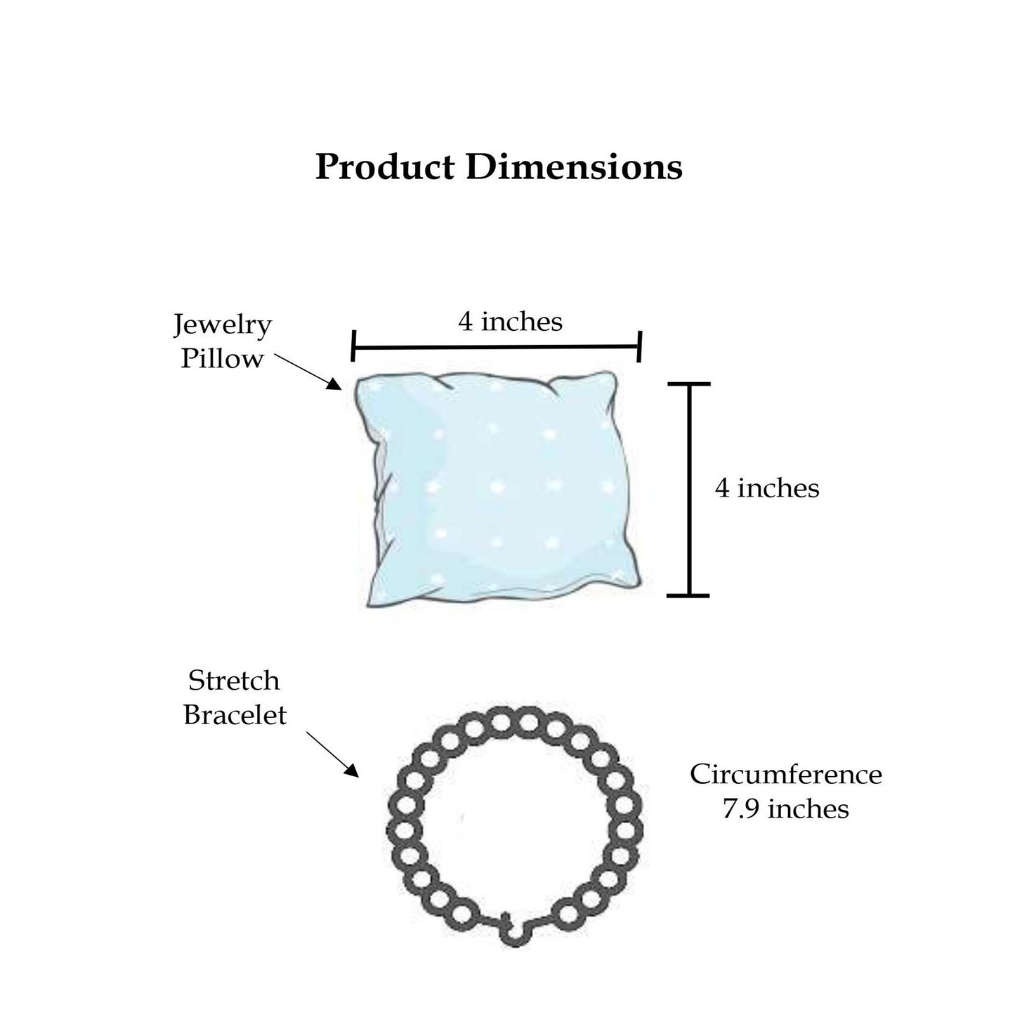 Personalized Jack & Jill of America Jewelry Pillow with Bracelet (4in x 4in)