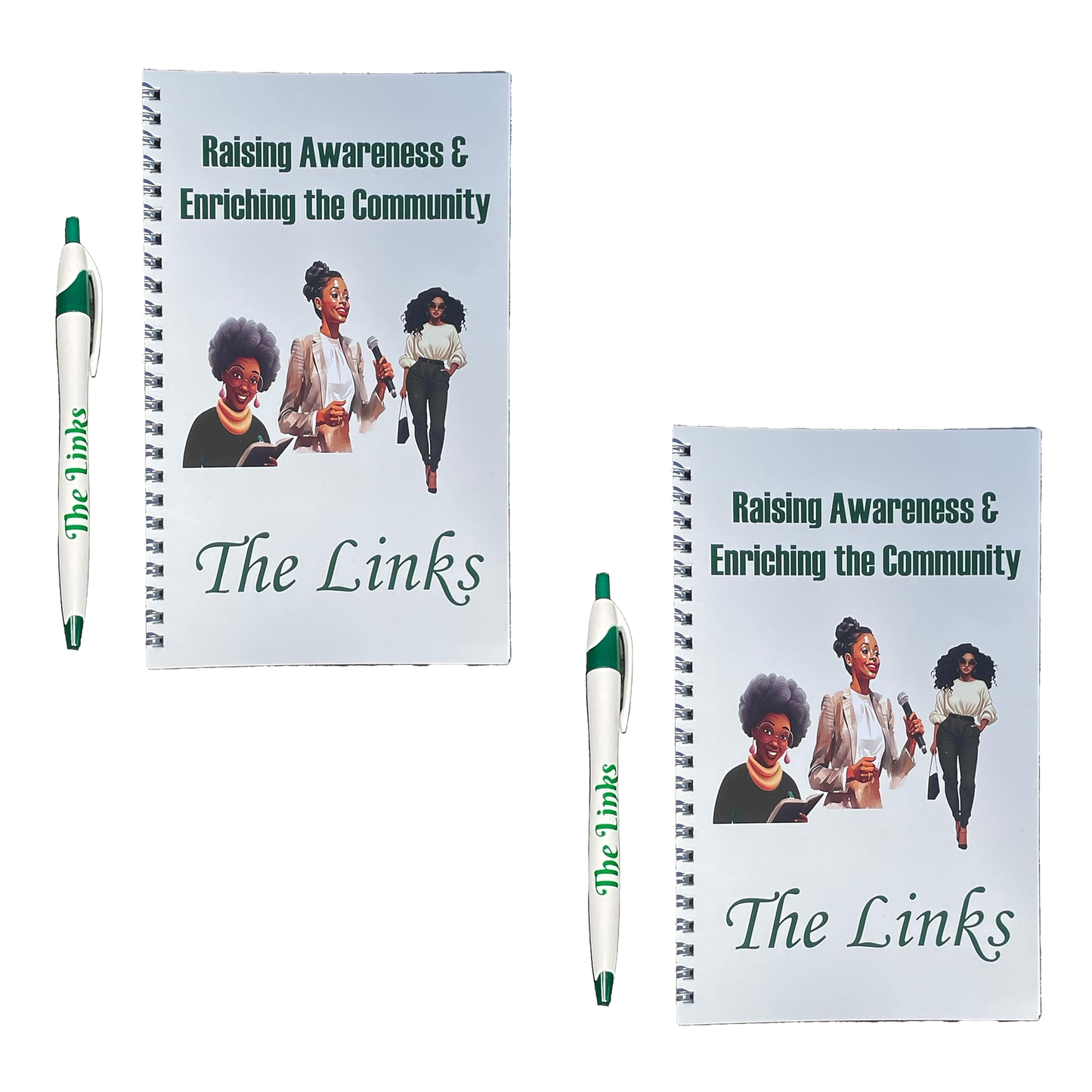 Links Organization Pen & Mini-Spiral Notebook Set (8.5inx5.5in)