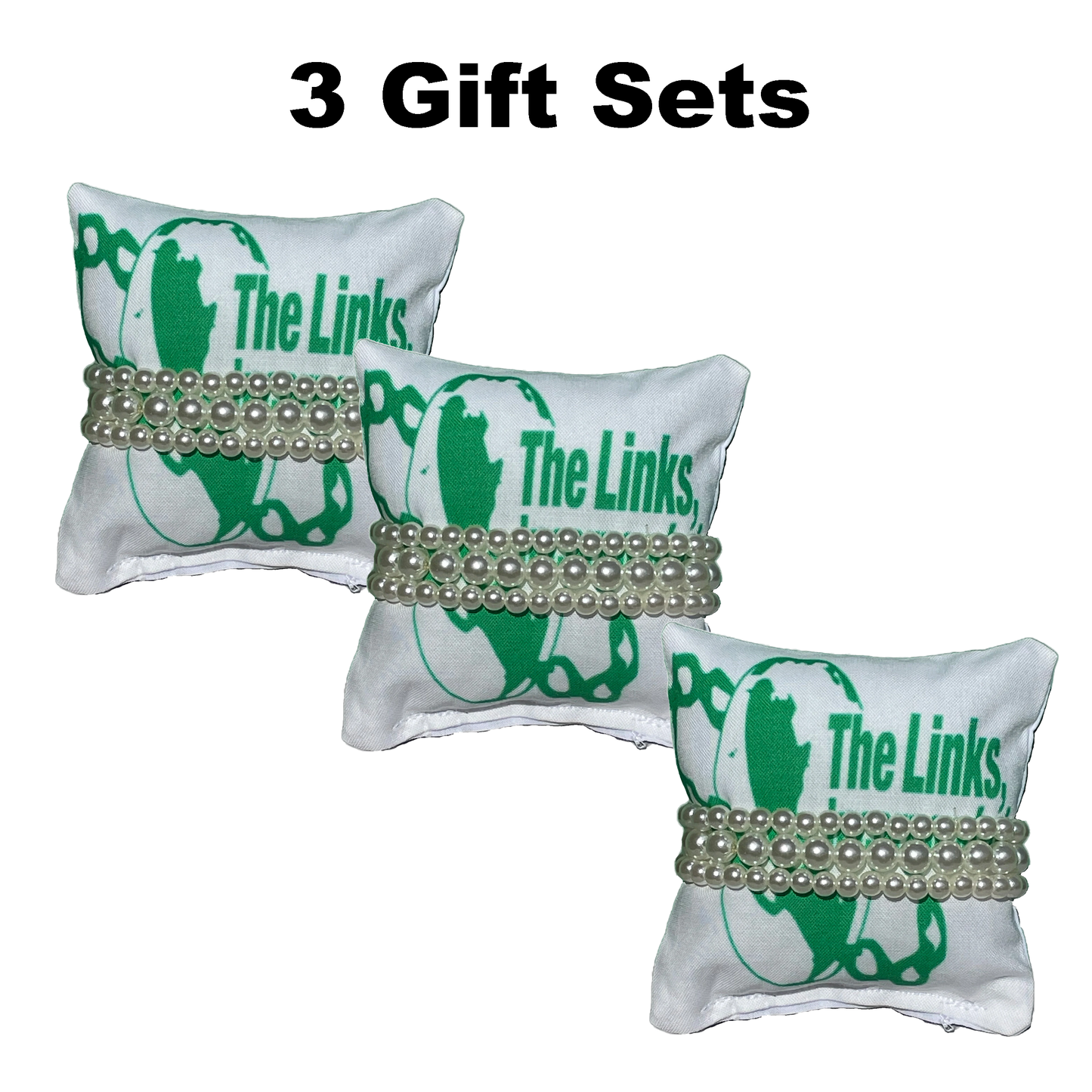 Links Incorporated Gift Pearl Bracelet Sets Jewelry Pillow (4in.x4in.)