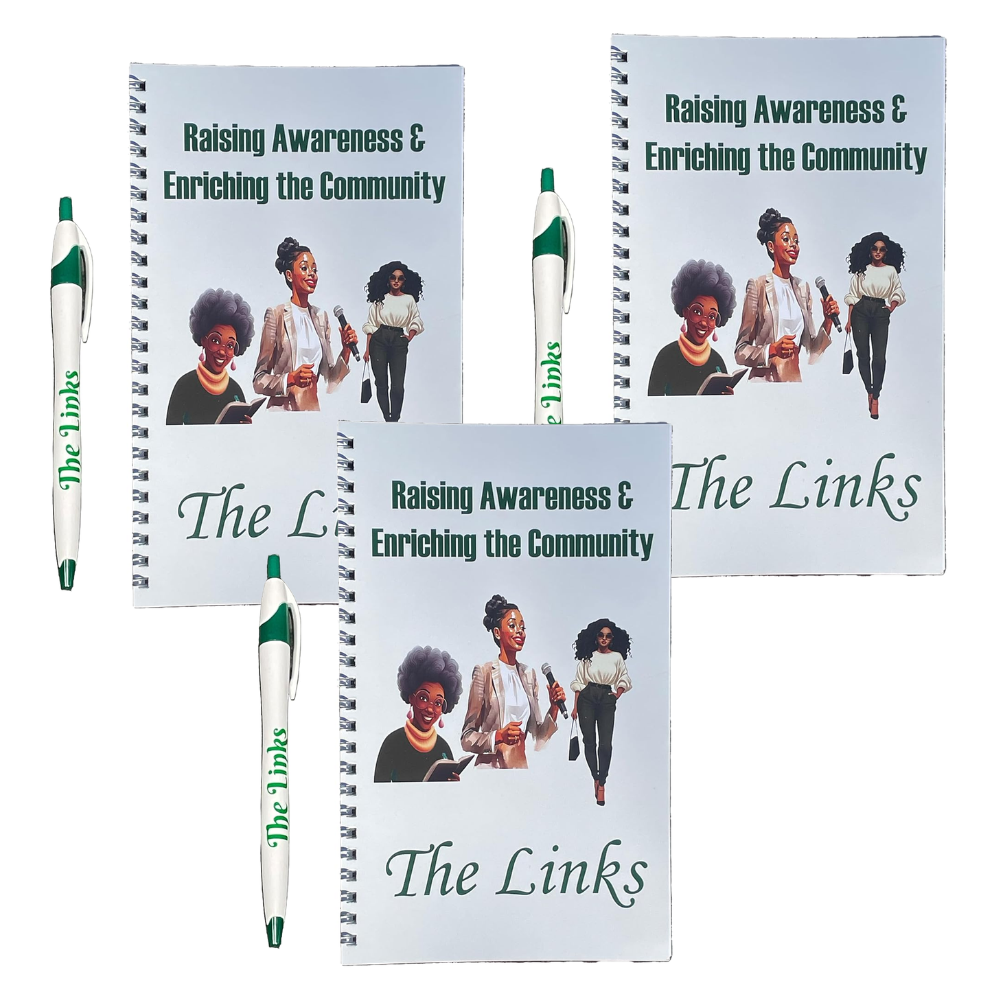 Links Organization Pen & Mini-Spiral Notebook Set (8.5inx5.5in)