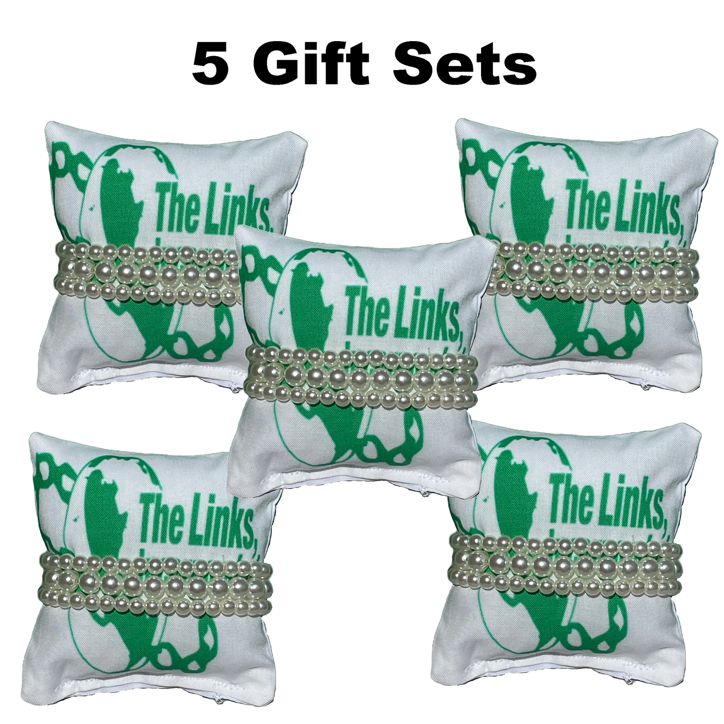 Links Incorporated Gift Pearl Bracelet Sets Jewelry Pillow (4in.x4in.)