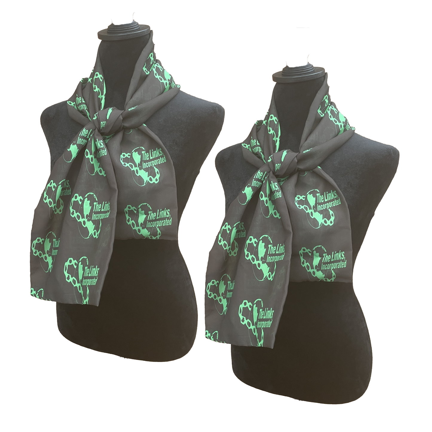 The Links Necktie Lightweight Chiffon 48in x 8in - Black
