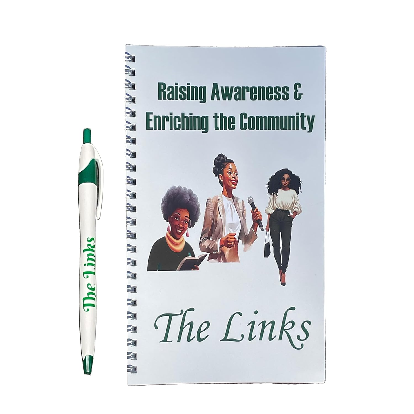 Links Organization Pen & Mini-Spiral Notebook Set (8.5inx5.5in)