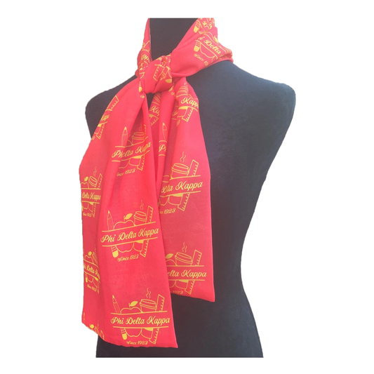 Phi Delta Kappa Necktie of Lightweight Chiffon 48in x 8in