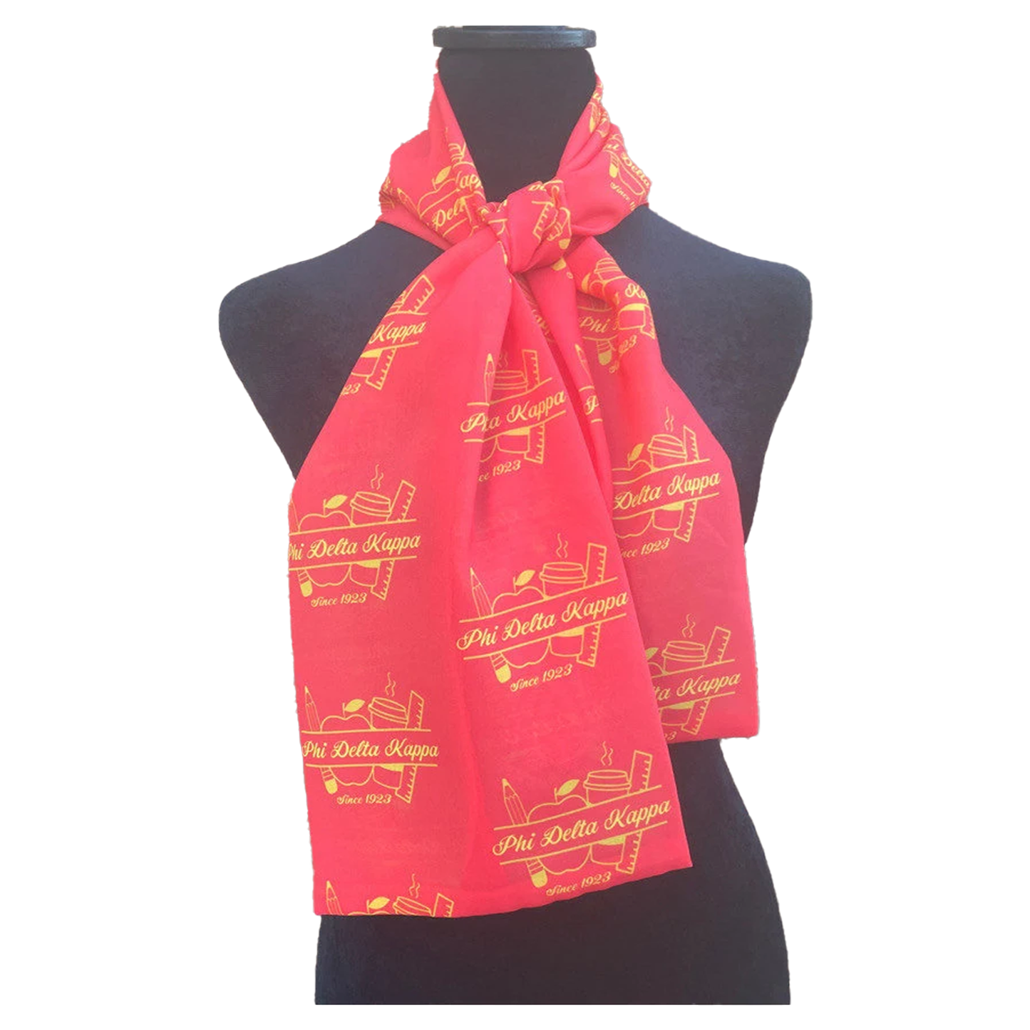 Phi Delta Kappa Necktie of Lightweight Chiffon 48in x 8in