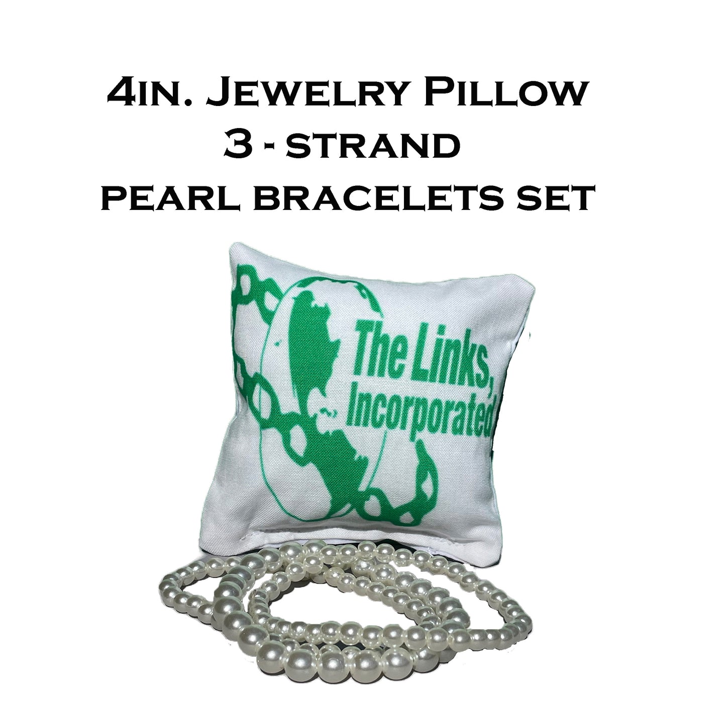 Links Incorporated Gift Pearl Bracelet Sets Jewelry Pillow (4in.x4in.)