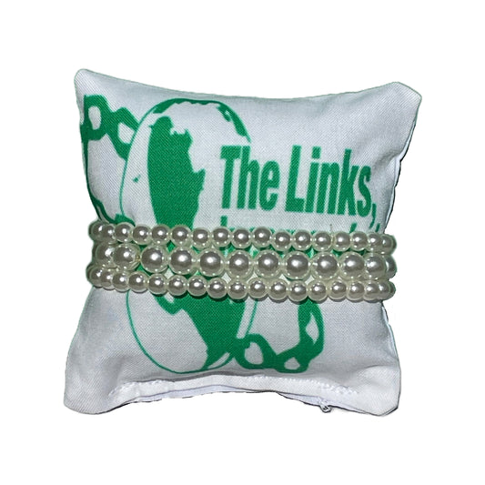 Links Incorporated Gift Pearl Bracelet Sets Jewelry Pillow (4in.x4in.)