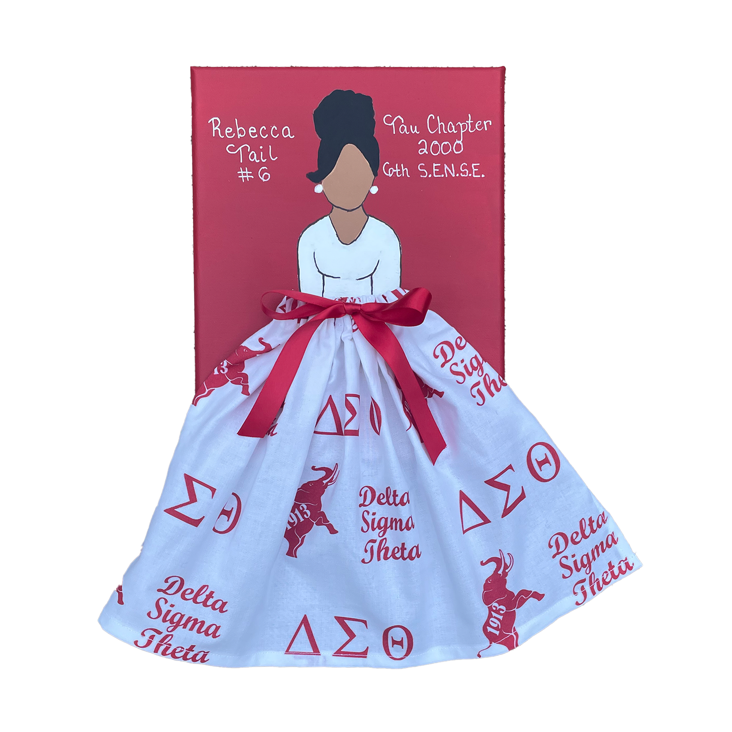 Delta Sigma Theta Sorority Doll Artwork Painting (8in x 10in)