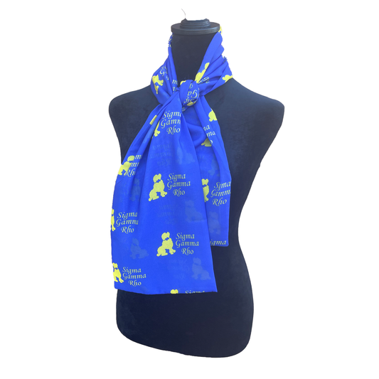 Sigma Gamma Rho Sorority Necktie Lightweight Chiffon 48in x 8in - Blue